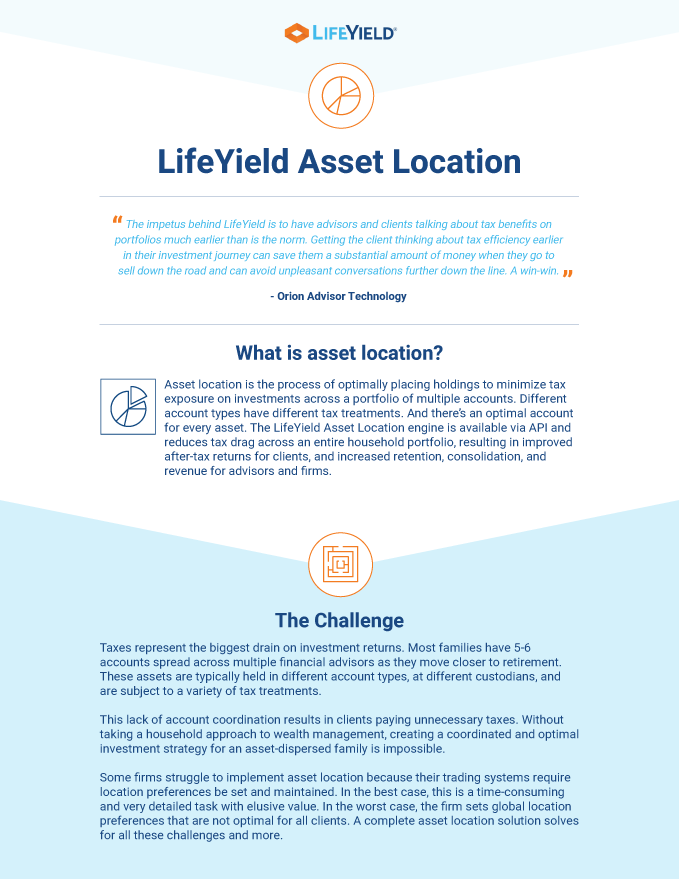 The LifeYield Asset Location One-Pager
