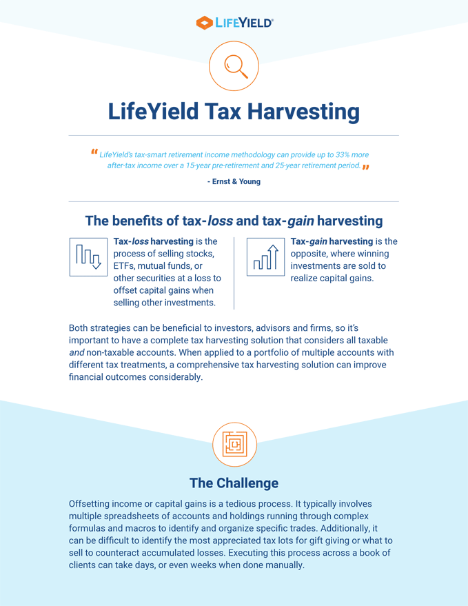 lifeyield tax harvesting one-pager