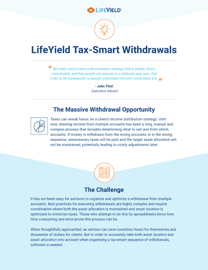 lifeyield tax smart withdrawals one-pager