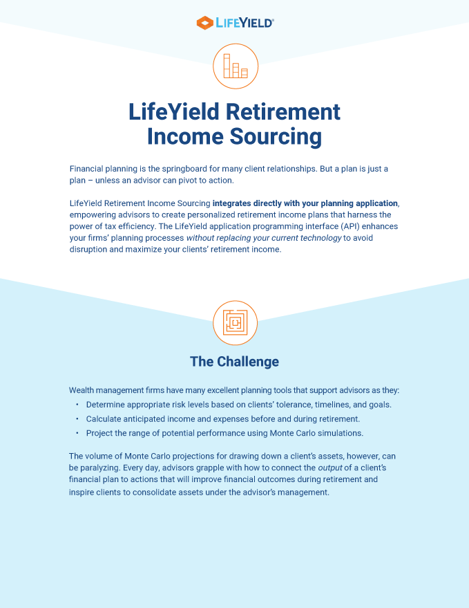 LifeYield Retirement Income Sourcing one pager