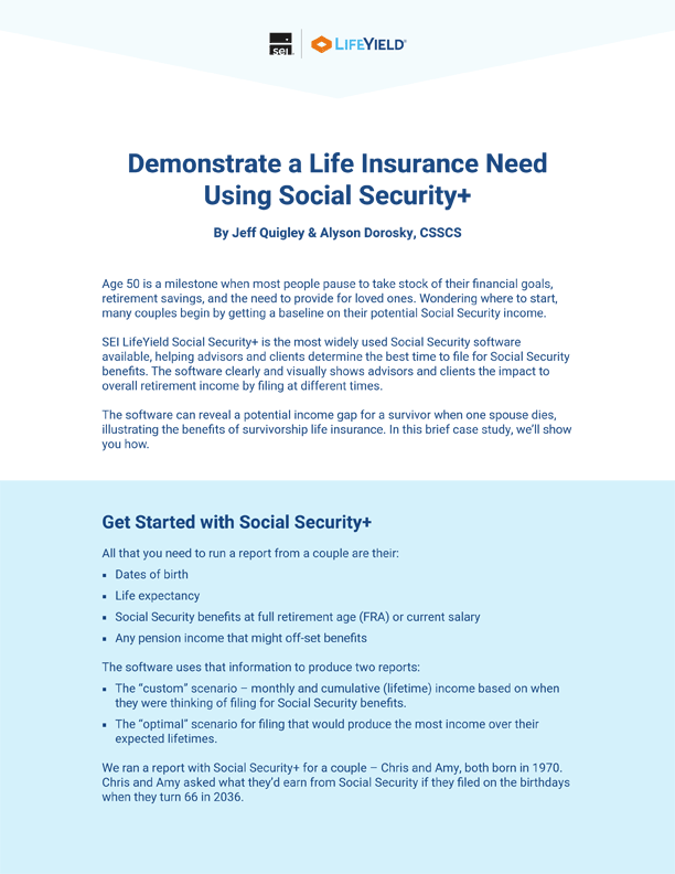 screenshot of first page of survivor benefits whitepaper