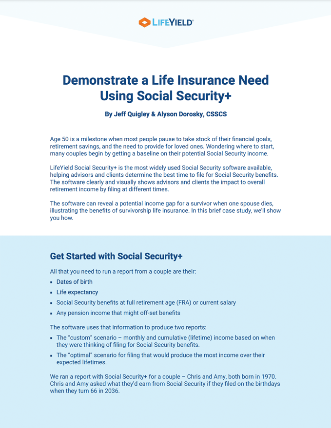 screenshot of first page of survivor benefits whitepaper